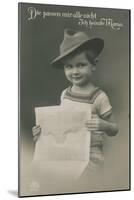 Postcard of a German Boy, Reading Newspaper, 1913-German photographer-Mounted Giclee Print