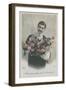 Postcard of a Man Holding a Bouquet of Flowers, Sent in 1913-French Photographer-Framed Giclee Print