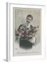 Postcard of a Man Holding a Bouquet of Flowers, Sent in 1913-French Photographer-Framed Giclee Print