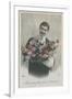 Postcard of a Man Holding a Bouquet of Flowers, Sent in 1913-French Photographer-Framed Giclee Print