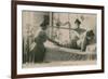 Postcard of a Woman Receiving a Shower and Massage at the Thermal Baths in Vichy, Sent in 1913-French Photographer-Framed Giclee Print