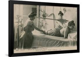 Postcard of a Woman Receiving a Shower and Massage at the Thermal Baths in Vichy, Sent in 1913-French Photographer-Framed Giclee Print