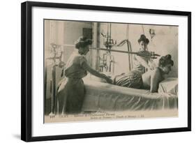 Postcard of a Woman Receiving a Shower and Massage at the Thermal Baths in Vichy, Sent in 1913-French Photographer-Framed Giclee Print