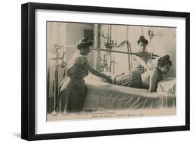 Postcard of a Woman Receiving a Shower and Massage at the Thermal Baths in Vichy, Sent in 1913-French Photographer-Framed Giclee Print