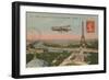 Postcard of an Aeroplane Circling around the Eiffel Tower, Sent in 1913-French Photographer-Framed Premium Giclee Print