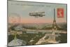 Postcard of an Aeroplane Circling around the Eiffel Tower, Sent in 1913-French Photographer-Mounted Giclee Print