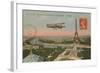 Postcard of an Aeroplane Circling around the Eiffel Tower, Sent in 1913-French Photographer-Framed Giclee Print