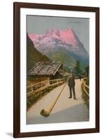 Postcard of an Alphorn Blower, Sent in 1913-Swiss photographer-Framed Giclee Print