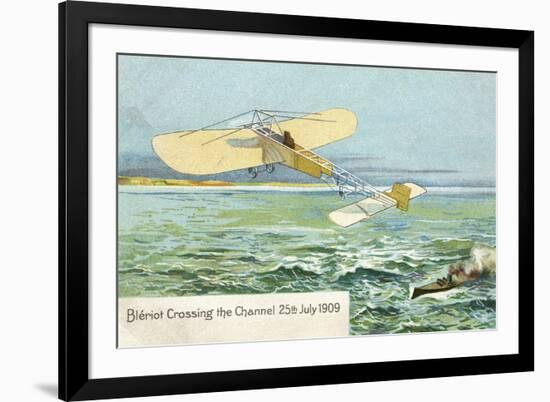Postcard of Bleriot XI Monoplane First Flight-null-Framed Art Print