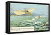 Postcard of Bleriot XI Monoplane First Flight-null-Framed Stretched Canvas