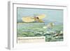 Postcard of Bleriot XI Monoplane First Flight-null-Framed Art Print