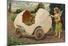 Postcard of Cherub Painting Easter Vehicle-Mark Rykoff-Mounted Giclee Print