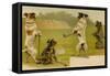 Postcard of Dogs Golfing-null-Framed Stretched Canvas