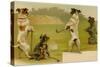 Postcard of Dogs Golfing-null-Stretched Canvas