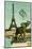 Postcard of Eiffel Tower and Elephant Statue at Palais du Trocadero, 1914-null-Mounted Art Print