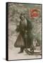 Postcard of Father Christmas, Sent on 24th December 1913-French Photographer-Framed Stretched Canvas