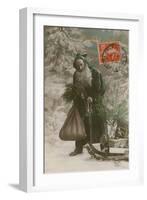 Postcard of Father Christmas, Sent on 24th December 1913-French Photographer-Framed Giclee Print