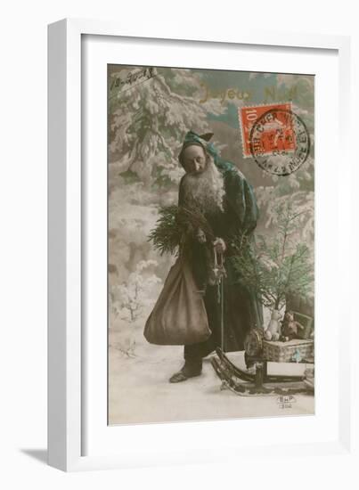 Postcard of Father Christmas, Sent on 24th December 1913-French Photographer-Framed Giclee Print