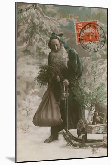 Postcard of Father Christmas, Sent on 24th December 1913-French Photographer-Mounted Giclee Print
