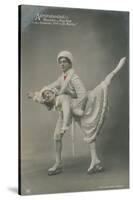 Postcard of Ice Skaters, Sent in 1913-German photographer-Stretched Canvas