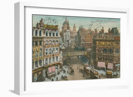 Postcard of Ludgate Circus, London, Sent in 1913-English Photographer-Framed Giclee Print