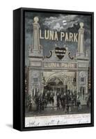 Postcard of Luna Park at Coney Island-null-Framed Stretched Canvas