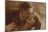 Postcard of Romantic Vintage Couple, in Sepia-null-Mounted Giclee Print