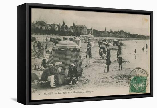 Postcard of the Beach and Boulevard St Georges, Royan, France Sent in 1913-French Photographer-Framed Stretched Canvas