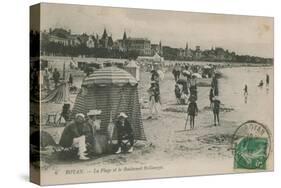 Postcard of the Beach and Boulevard St Georges, Royan, France Sent in 1913-French Photographer-Stretched Canvas