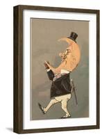 Postcard of the Cresent Moon as the Face of a Man-null-Framed Giclee Print