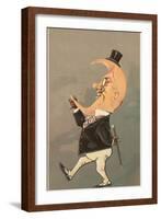 Postcard of the Cresent Moon as the Face of a Man-null-Framed Giclee Print