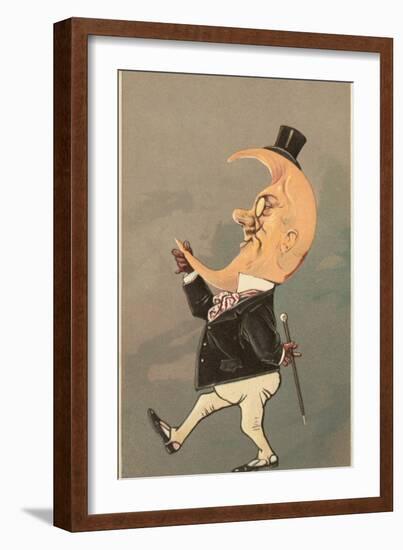 Postcard of the Cresent Moon as the Face of a Man-null-Framed Giclee Print