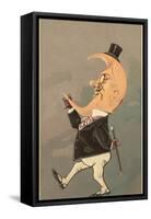 Postcard of the Cresent Moon as the Face of a Man-null-Framed Stretched Canvas