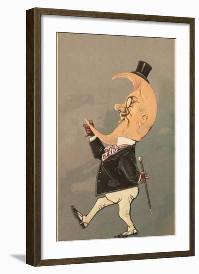 Postcard of the Cresent Moon as the Face of a Man-null-Framed Giclee Print