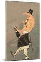 Postcard of the Cresent Moon as the Face of a Man-null-Mounted Giclee Print