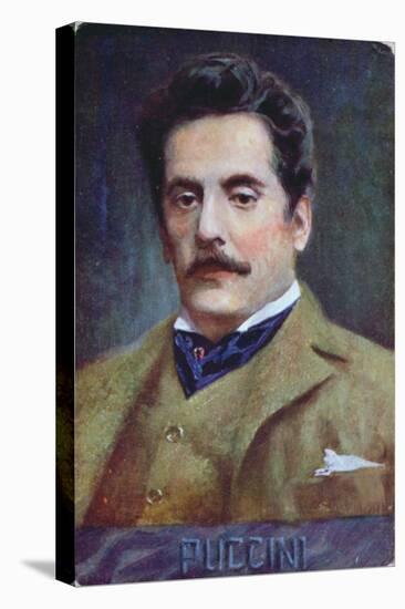 Postcard Portrait of Giacomo Puccini, c.1910-15-Austrian School-Stretched Canvas