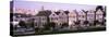 Postcard Row Houses in City, Seven Sisters, Painted Ladies, Alamo Square, San Francisco, California-null-Stretched Canvas