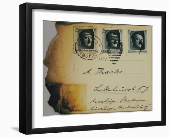 Postcard Salvaged from the Wreck of the Hindenberg Airship-null-Framed Giclee Print