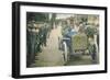 Postcard Showing a Car Arriving at Saint-Calais on the Sarthe Racing Track, 1906-null-Framed Giclee Print