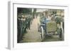 Postcard Showing a Car Arriving at Saint-Calais on the Sarthe Racing Track, 1906-null-Framed Giclee Print