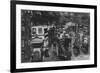 Postcard Showing an Omnibus Station on the Crossroads of Boulevard Montmartre and Boulevard Des Ita-null-Framed Giclee Print