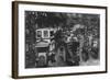 Postcard Showing an Omnibus Station on the Crossroads of Boulevard Montmartre and Boulevard Des Ita-null-Framed Giclee Print