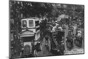 Postcard Showing an Omnibus Station on the Crossroads of Boulevard Montmartre and Boulevard Des Ita-null-Mounted Giclee Print