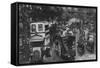 Postcard Showing an Omnibus Station on the Crossroads of Boulevard Montmartre and Boulevard Des Ita-null-Framed Stretched Canvas