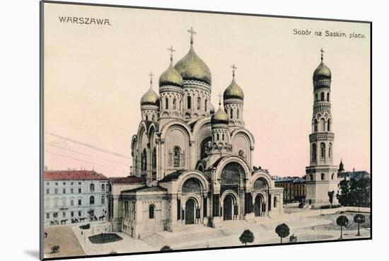 Postcard Showing Warsaw Cathedral-null-Mounted Giclee Print