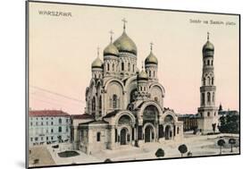 Postcard Showing Warsaw Cathedral-null-Mounted Giclee Print