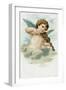 Postcard with a Cherub Playing a Violin-null-Framed Giclee Print