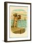 Postcard with a Pug and Camera-null-Framed Giclee Print