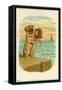 Postcard with a Pug and Camera-null-Framed Stretched Canvas