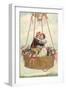 Postcard with Couple Kissing in Hot Air Balloon-null-Framed Giclee Print